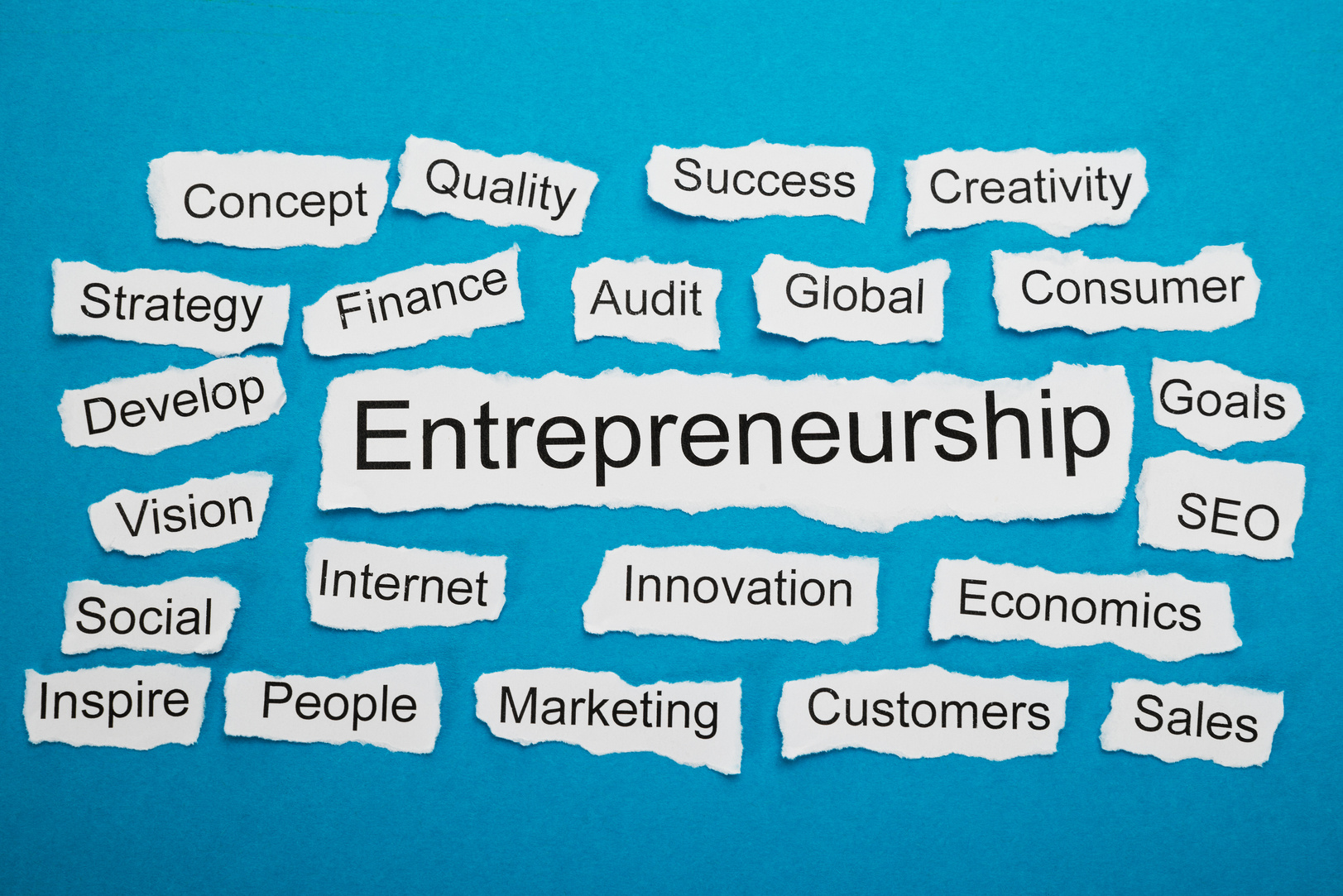 Word Entrepreneurship On Piece Of Torn Paper